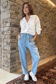 Made in Italy Baby Cord Classic Slim Jogger Light Denim